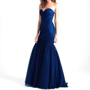 Burgundy Wine Mermaid Corset Strapless Gown